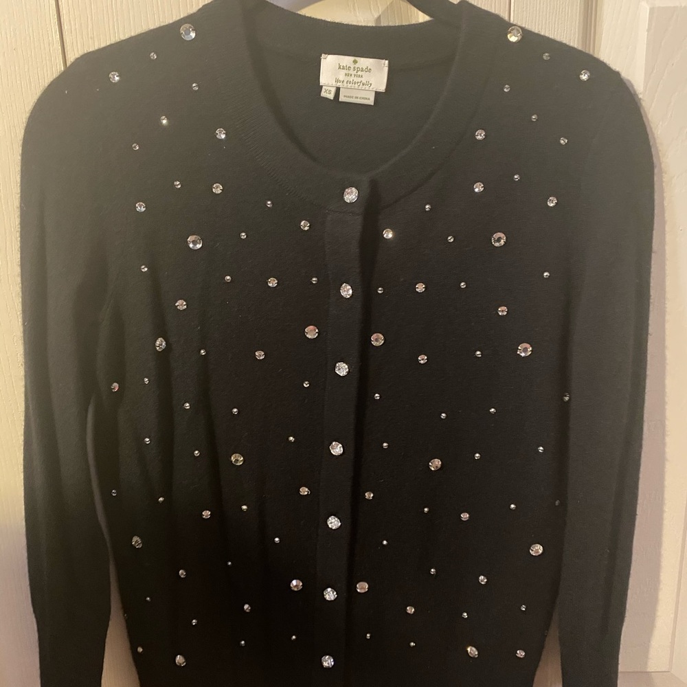Kate Spade jeweled black sweater